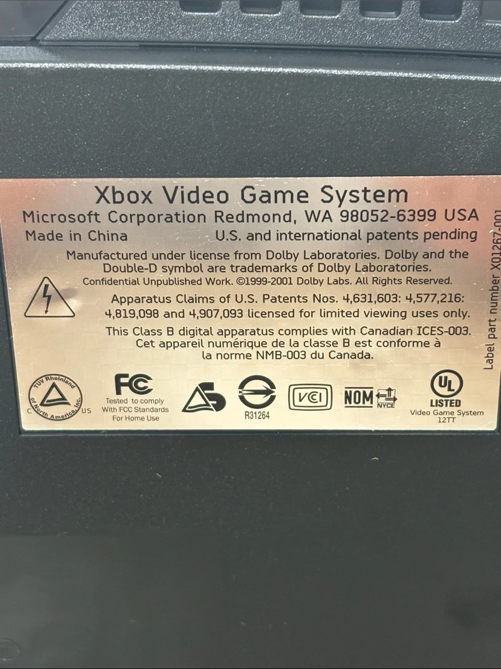 Microsoft original Xbox system